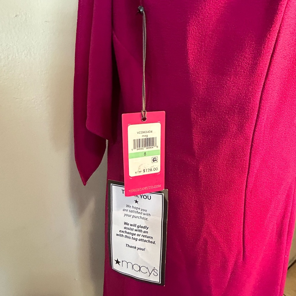 Vince Camuto Vibrant Pink Long Sleeve Dress